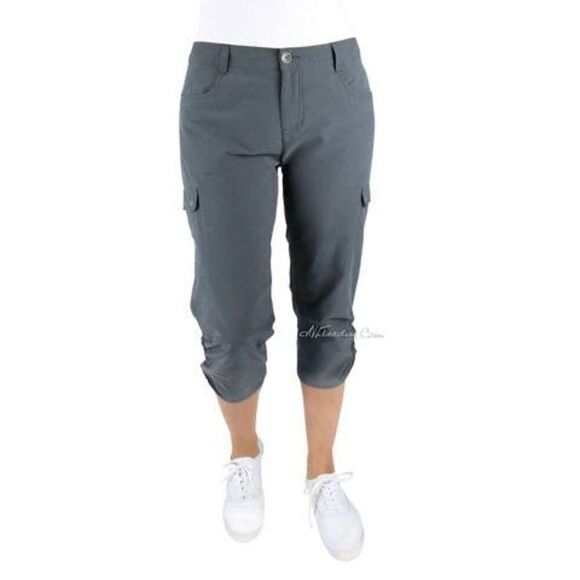 Woolrich Dark Slate Trek Cargo Hiking Capri Pants Size 12 New - Picture 1 of 10